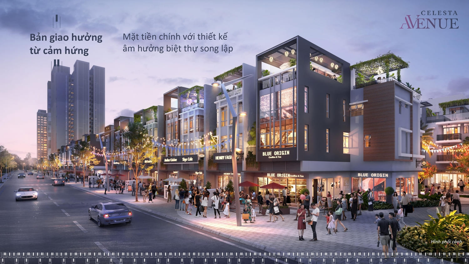 Nhà phố shophouse Celesta Avenue thiết kế thương mại