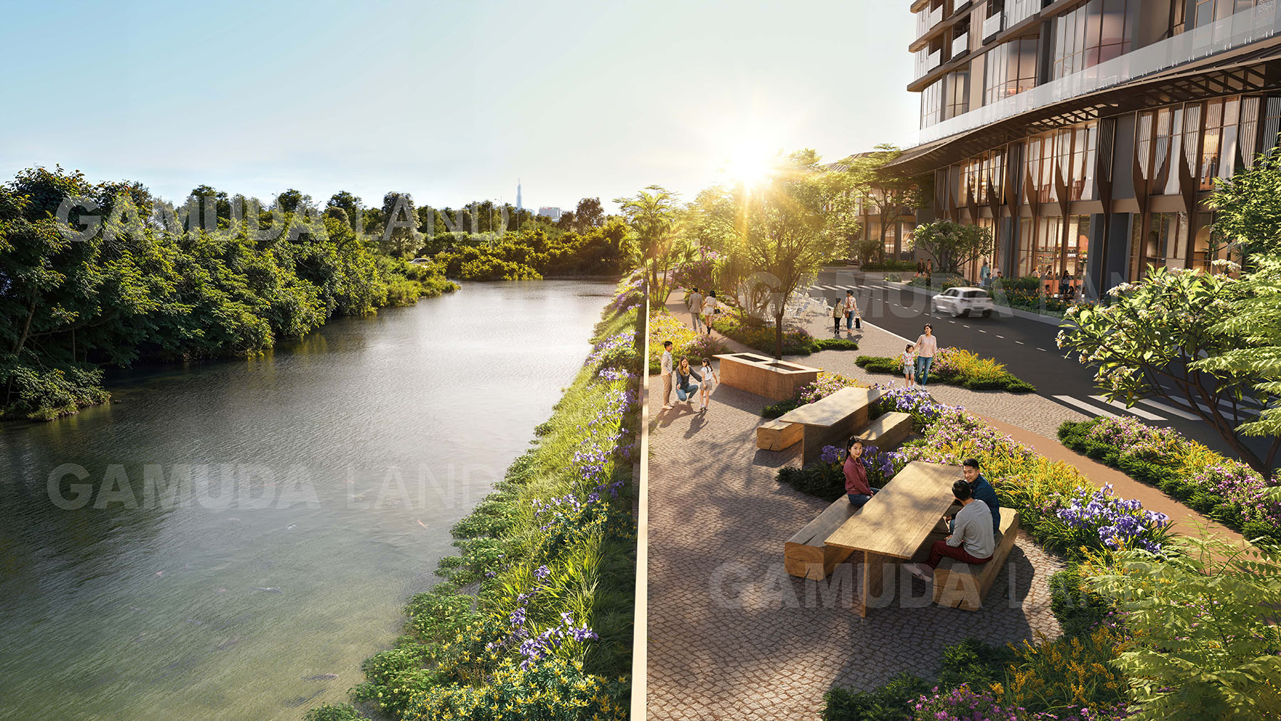 Hồ bơi và tiện ích nội khu Eaton Park phong cách resort