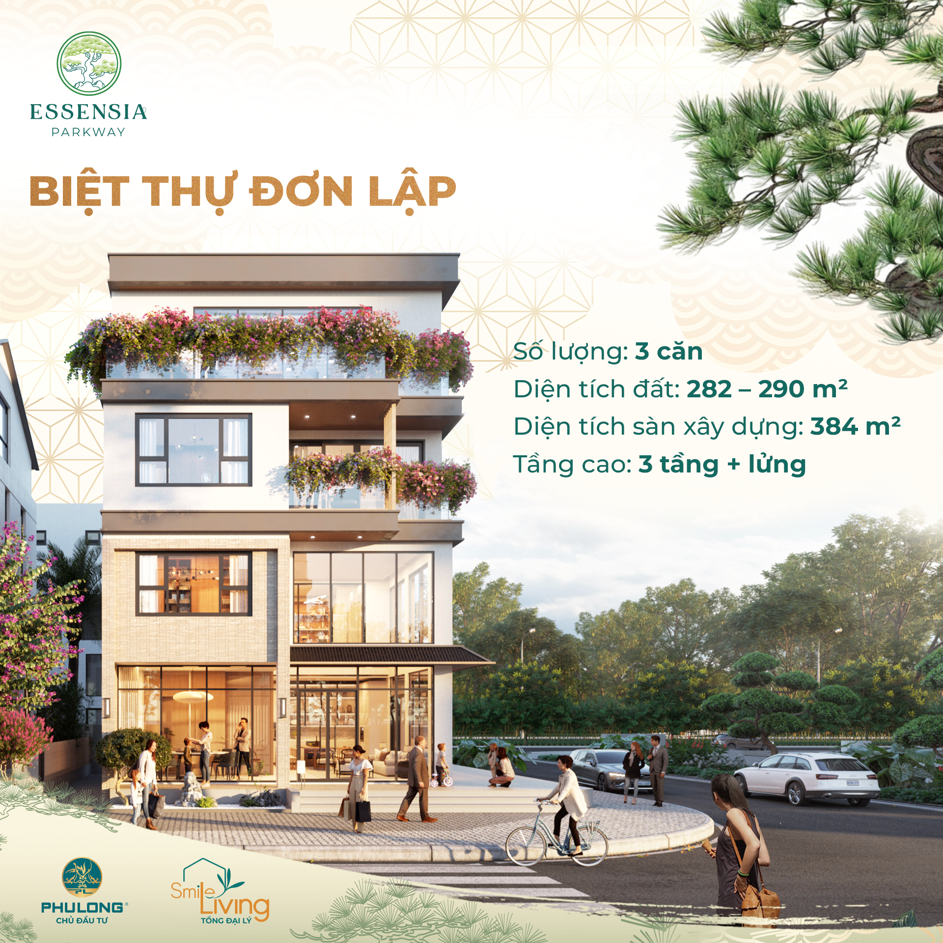 Thiết kế biệt thự Essensia Parkway lấy cảm hứng từ hạc Tsuru