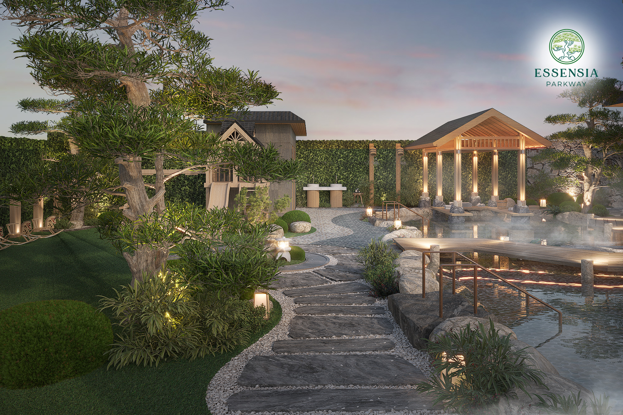 Khu Onsen tiêu chuẩn Nhật Bản tại Essensia Parkway