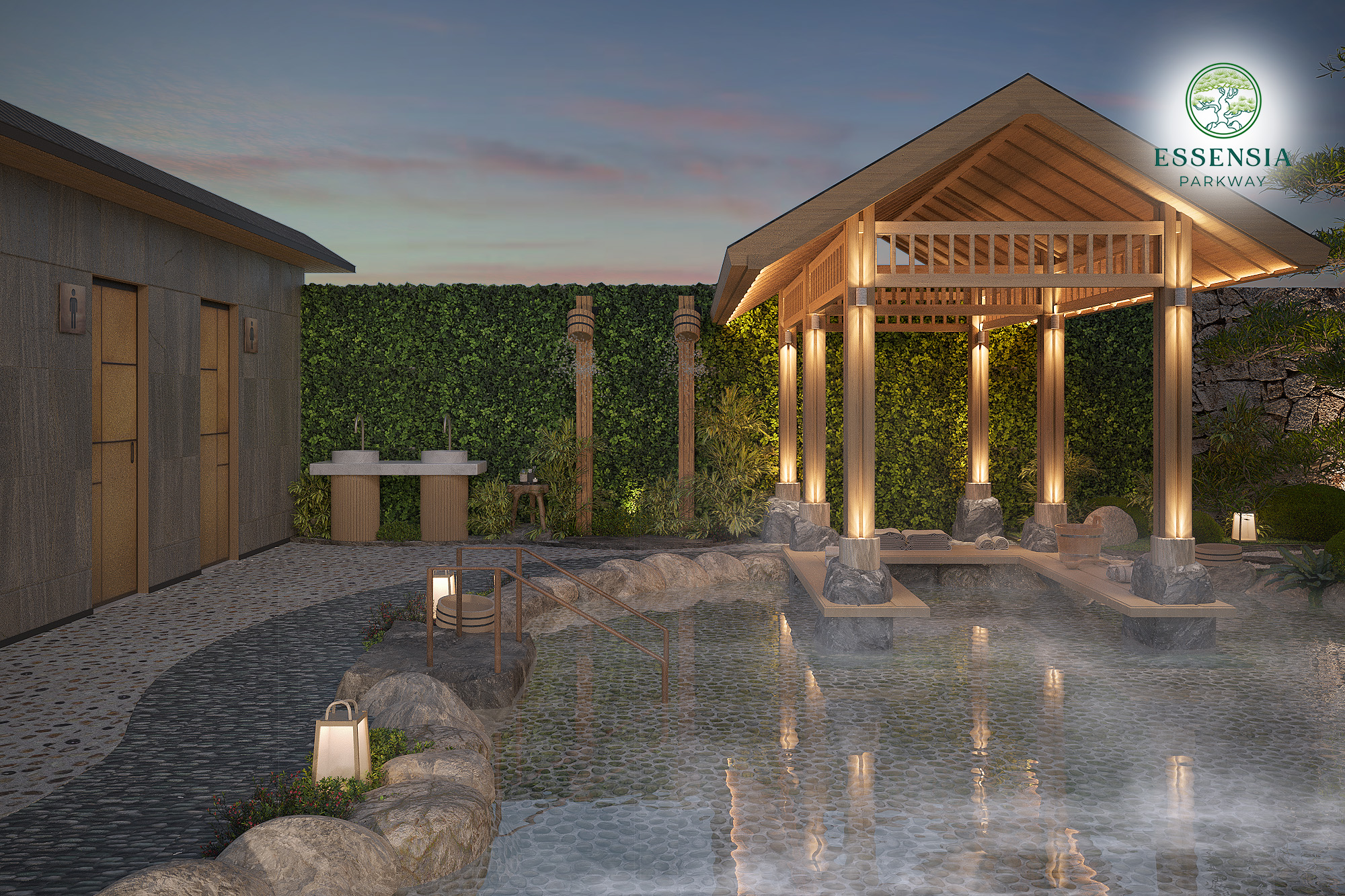 Khu Onsen tiêu chuẩn Nhật Bản tại Essensia Parkway