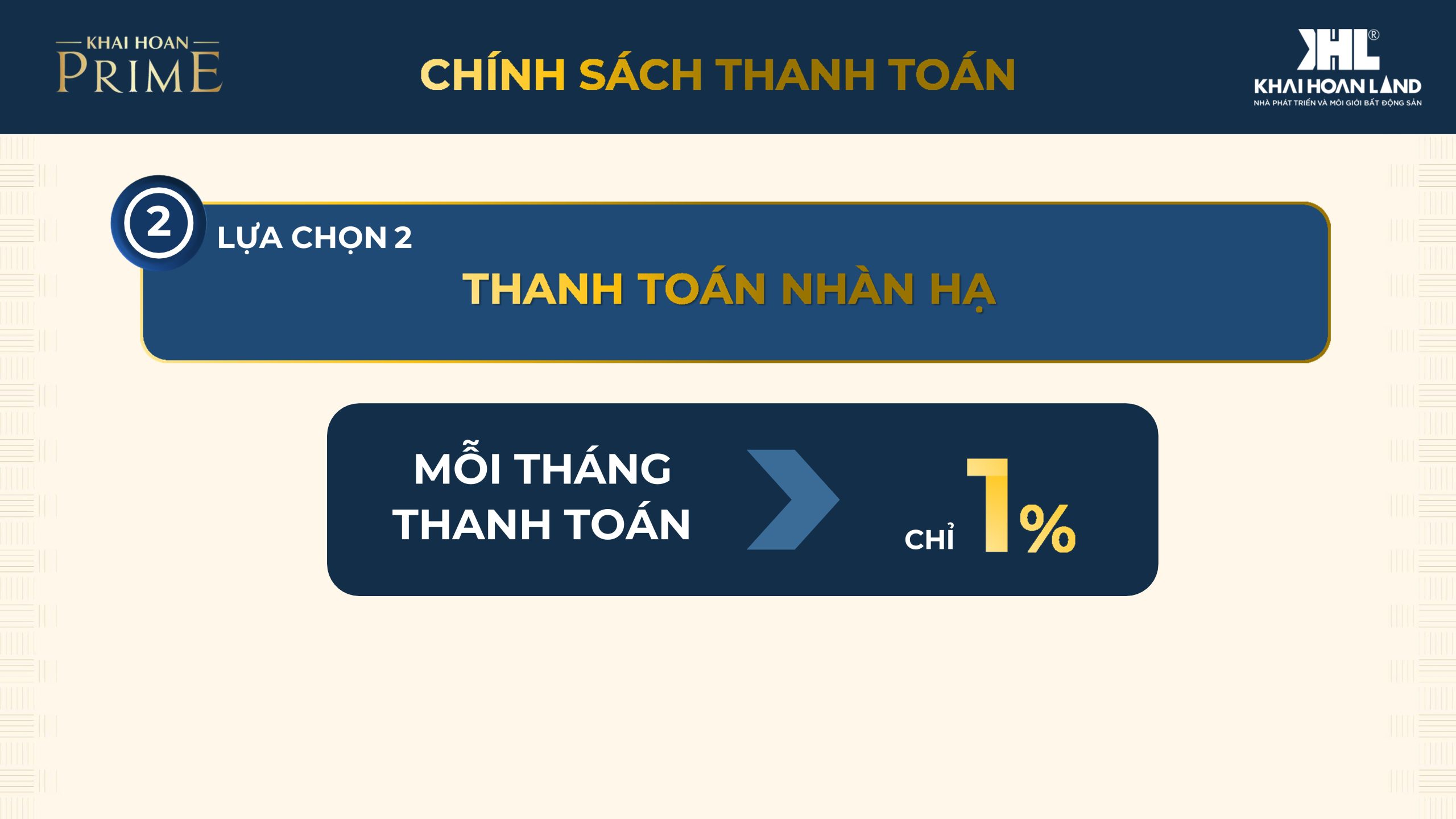 Thông tin giá bán và chính sách thanh toán Khải Hoàn Prime