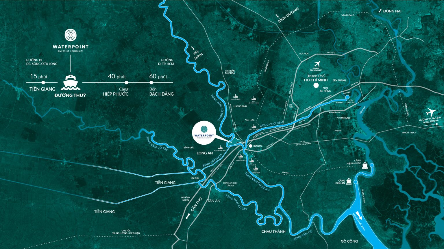 Vị trí Waterpoint Nam Long kết nối TP.HCM và Long An