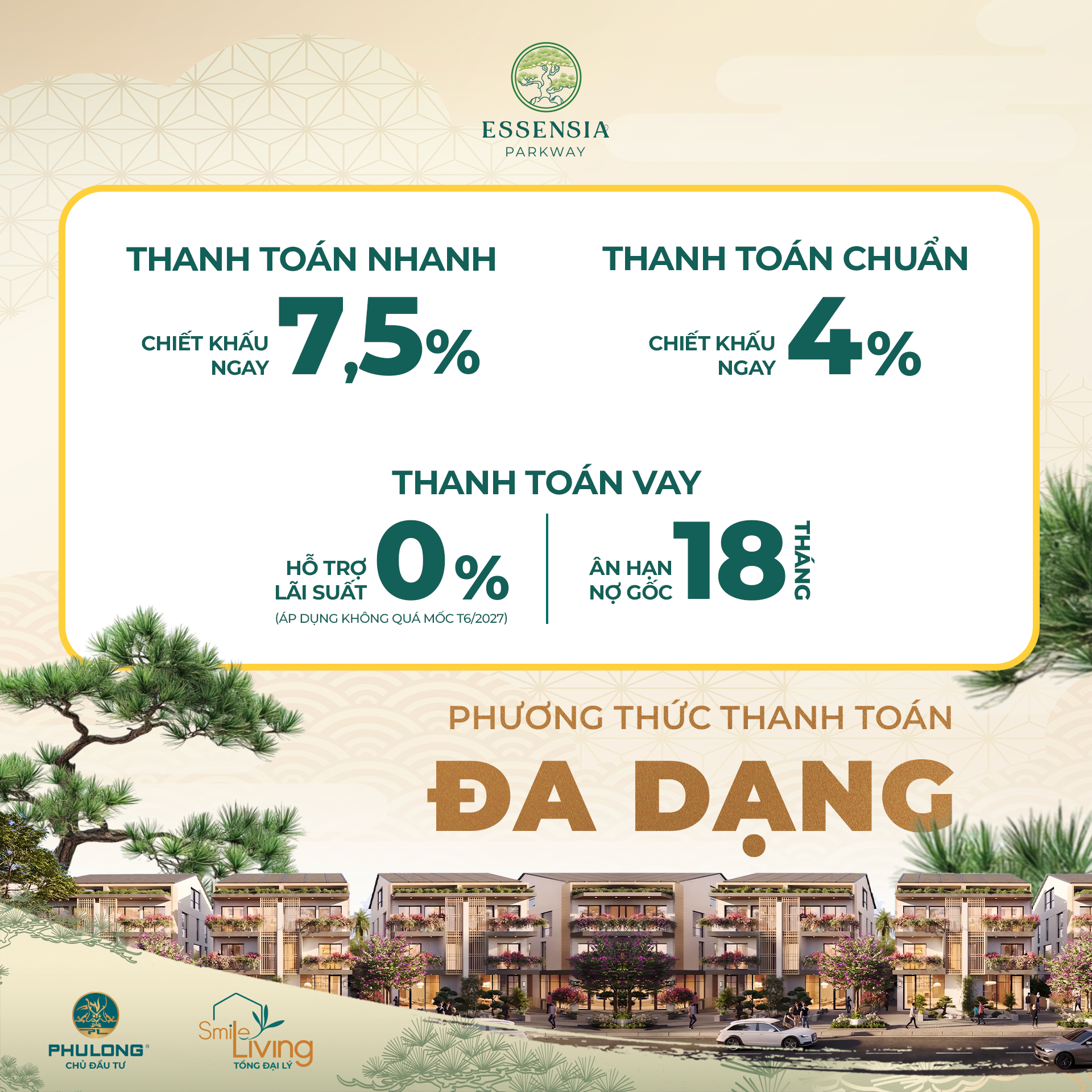 Chính sách thanh toán linh hoạt Essensia Parkway