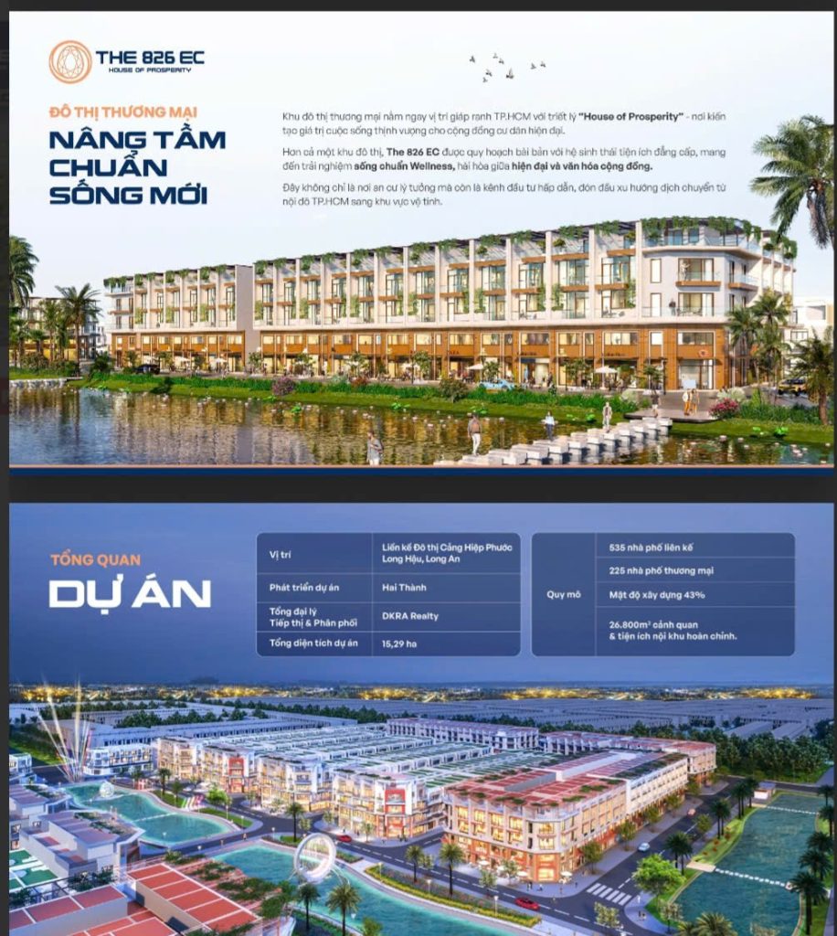 Khu đô thị thương mại ven sông The 826 EC Long Hậu – tổng quan dự án